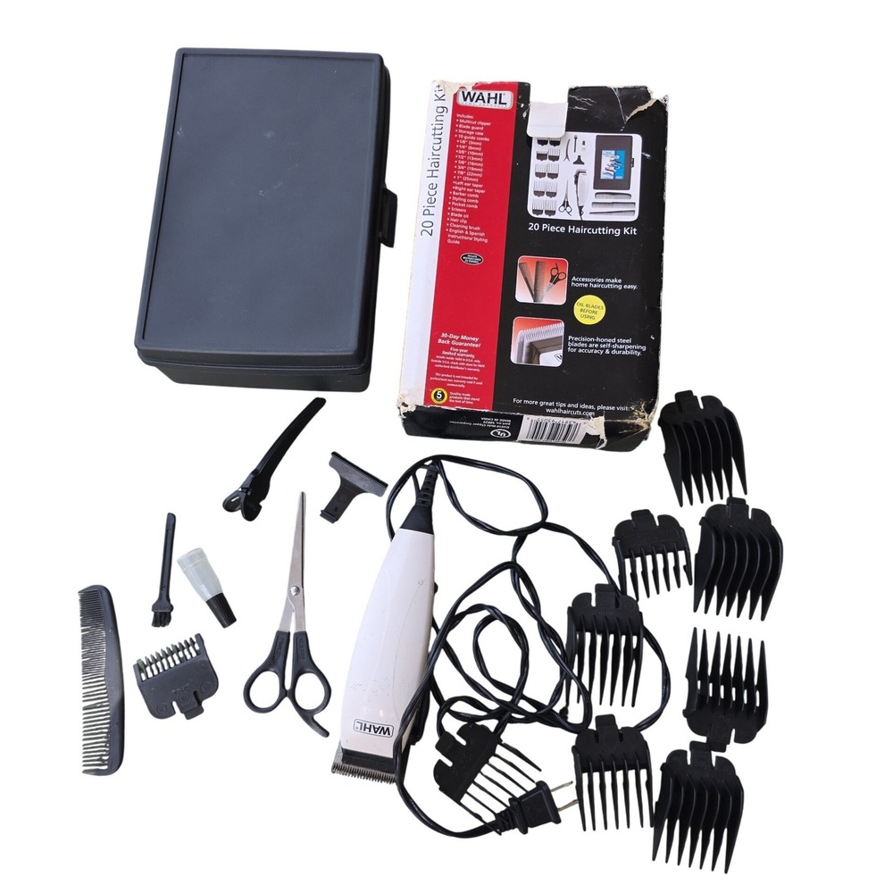 Wahl 20 Piece Haircutting Kit Model NAC Corded Clipper Set with Storage Case Z1